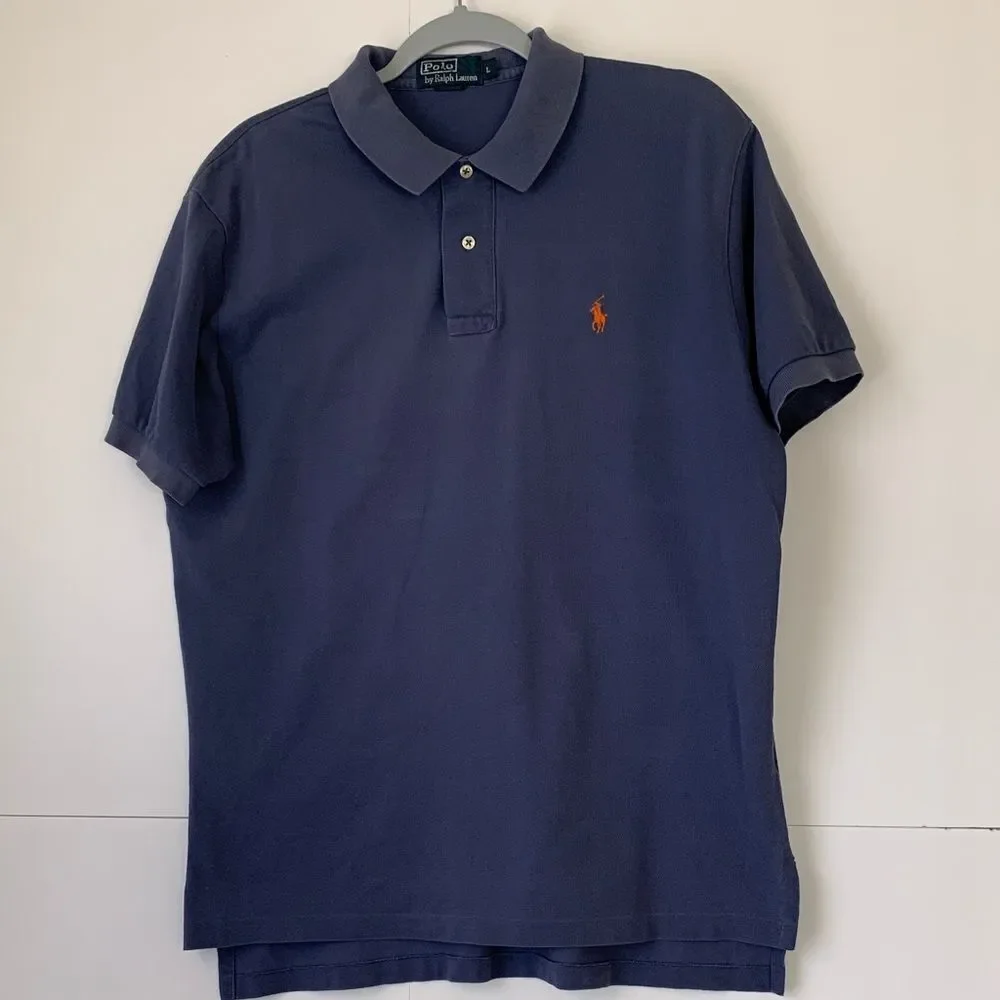 Polo by Ralph Lauren Men's Dark Blue Polo  Shirt Size L